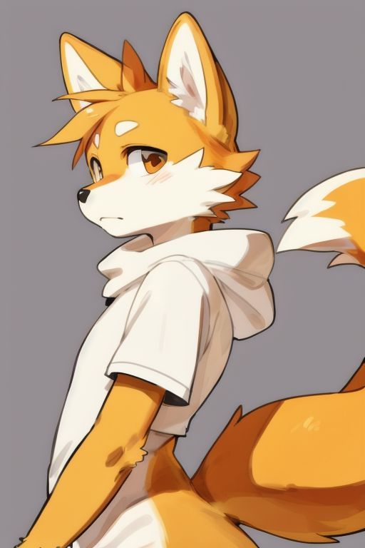 Orange fox character portrait