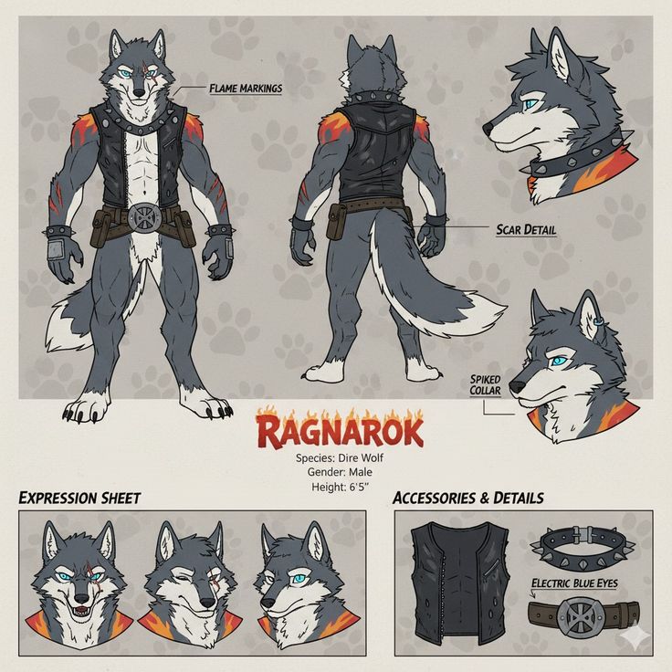 Ragnarok dire wolf reference sheet